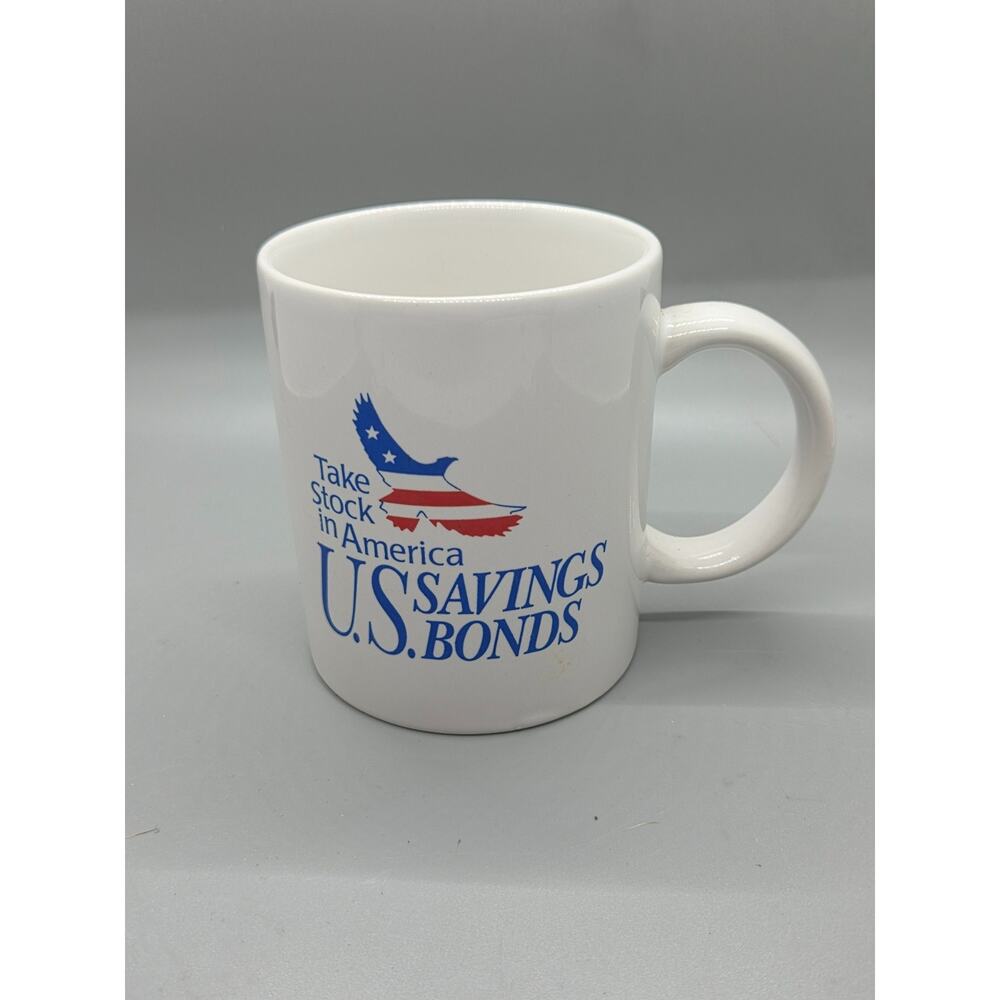 RARE Vintage U.S. Savings Bonds Take Stock In America Mug EUC